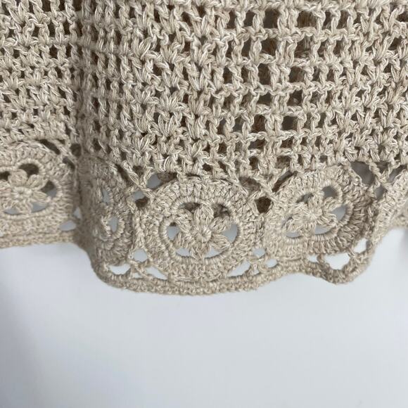 Christopher Banks Sweater Women’s Small Beige Lace Crochet Bohemian Hippie - Picture 5 of 8